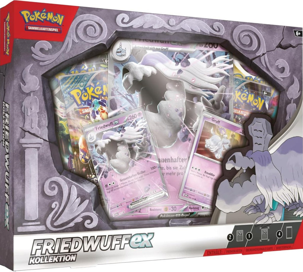 Pokémon Friedwuff EX Kollektion mit Oversize-Karte und Boostern – Deutsch