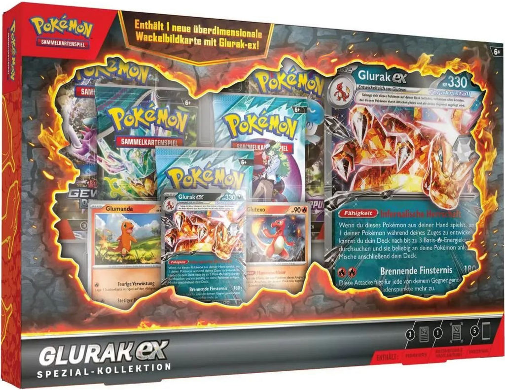 Pokémon Glurak-ex Spezial-Kollektion mit Promo-Karten & Boostern – Deutsch