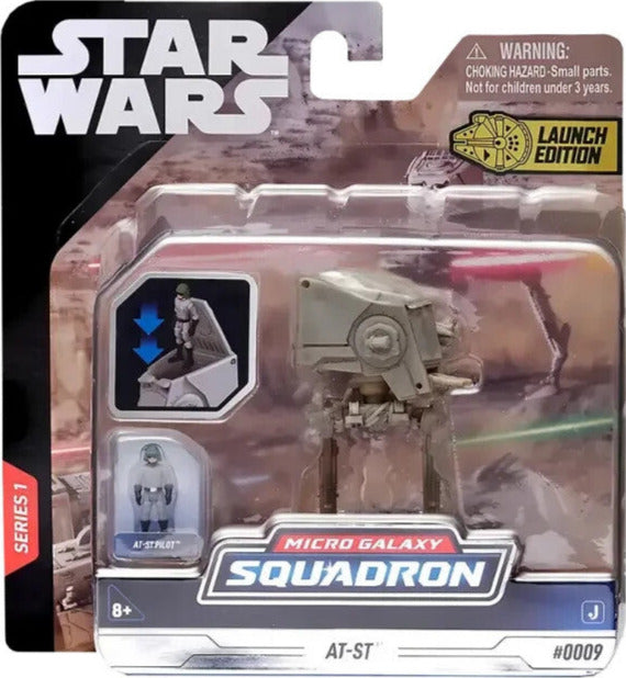 Star Wars Micro Galaxy Squadron – AT-ST Walker mit Pilotfigur und beweglichen Teilen